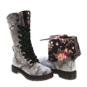 Rare Doc Martin Triumph 1914 Fold down floral boots